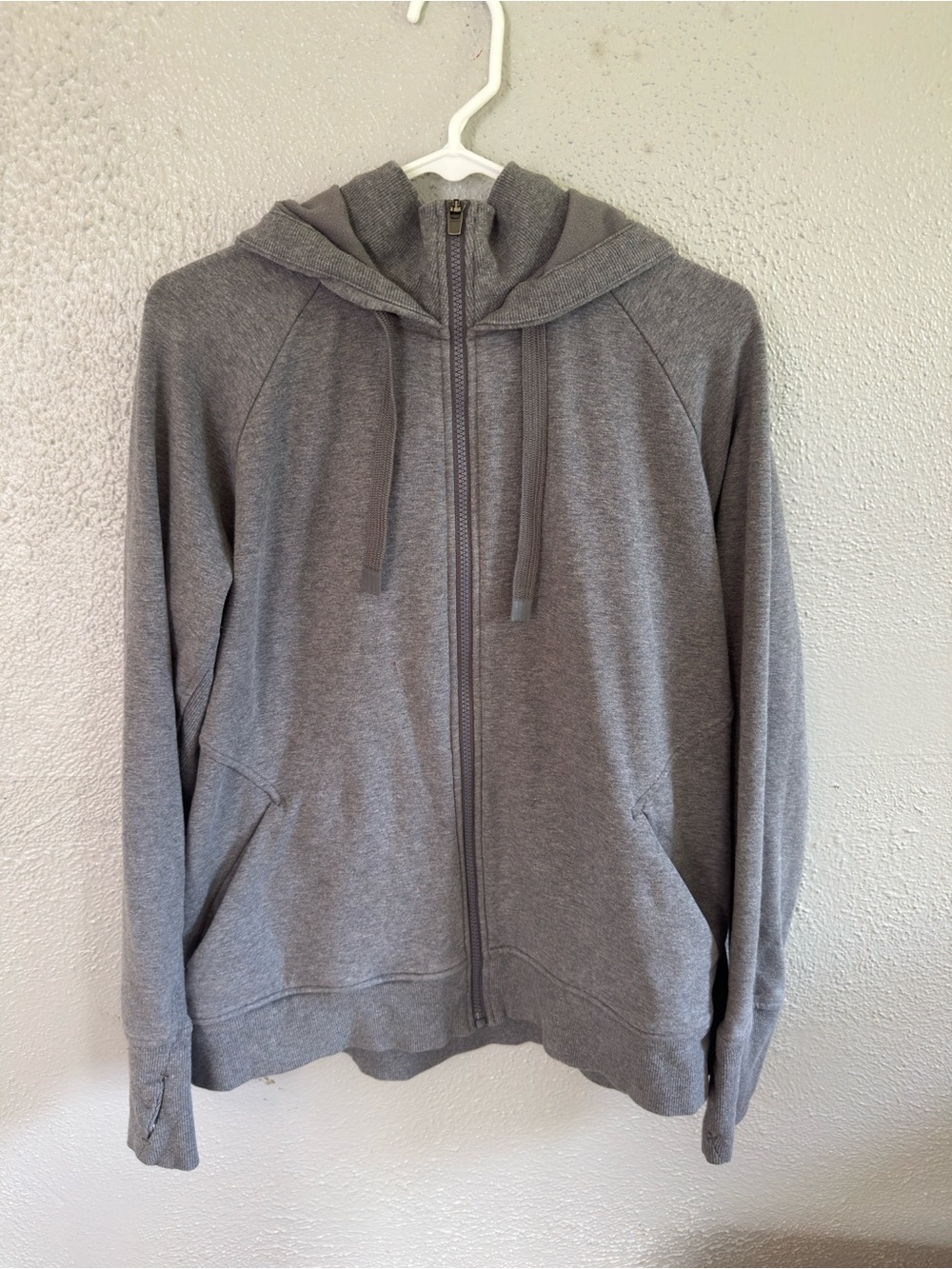 Athleta Gray Full-Zip Hooded Sweatshirt